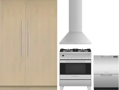 5 Piece Package Includes Refrigerator, Freezer, Range, Hood And Dishwasher